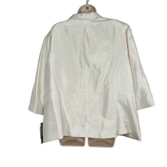 Dana Kay Ivory Blazer Jacket Button Up Women Size 24W Shimmer Special Occasion - Picture 4 of 8